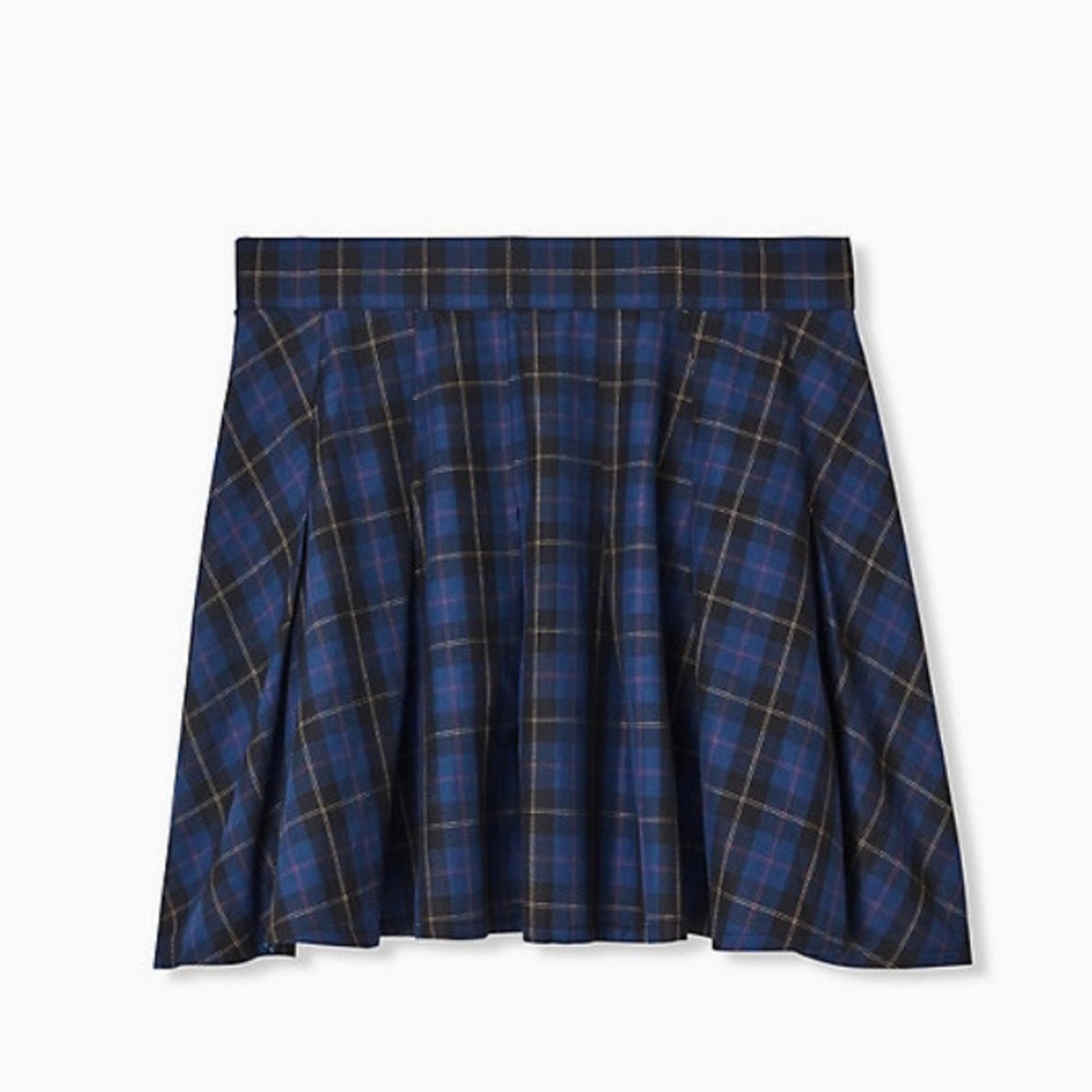 Torrid navy plaid skirt